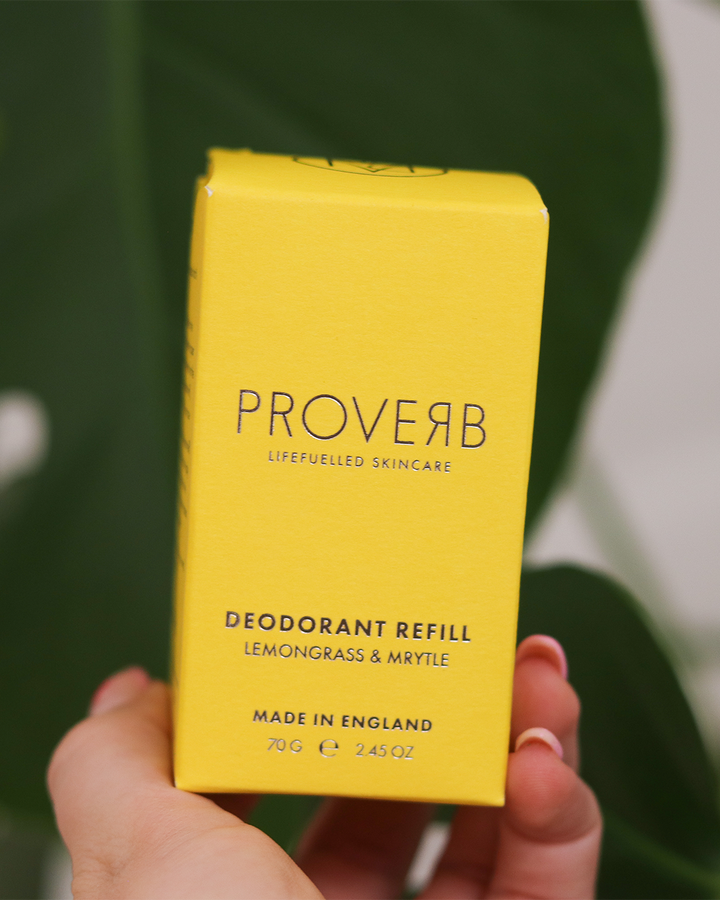 Proverb Lemongrass & Myrtle Deodorant Refill with outer case