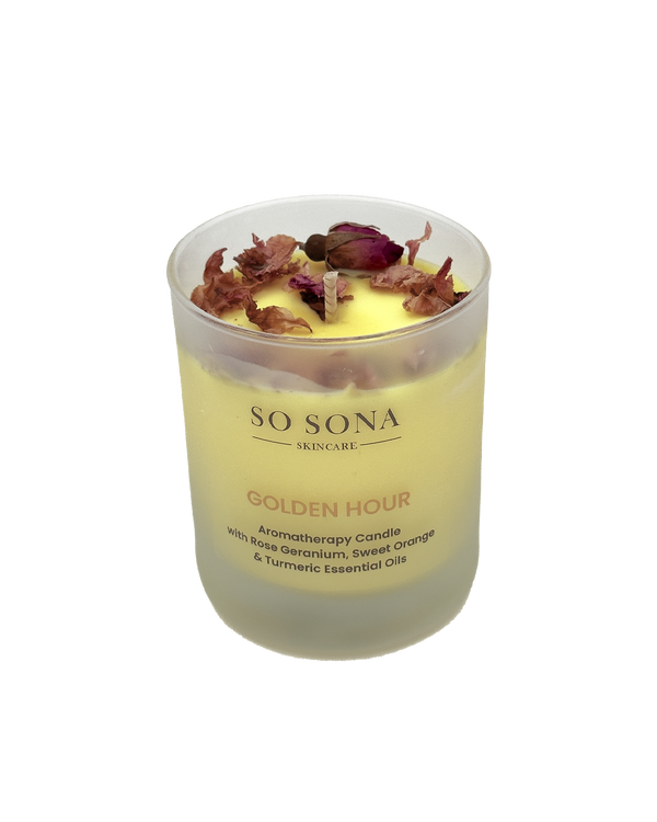 Golden Hour Healing Aromatherapy Candle - Rose, Sweet Orange & Turmeric