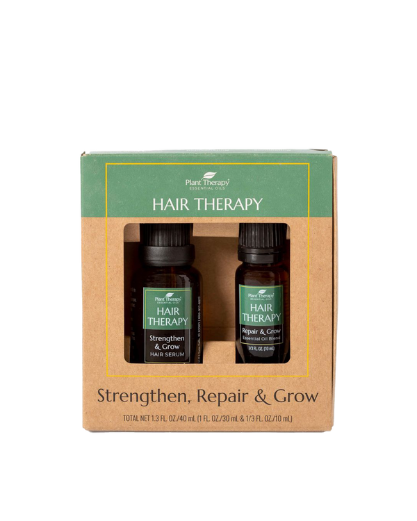 Plant Therapy Hair Therapy Essential Oil Blend & Serum Set - Strengthen, Repair & Grow