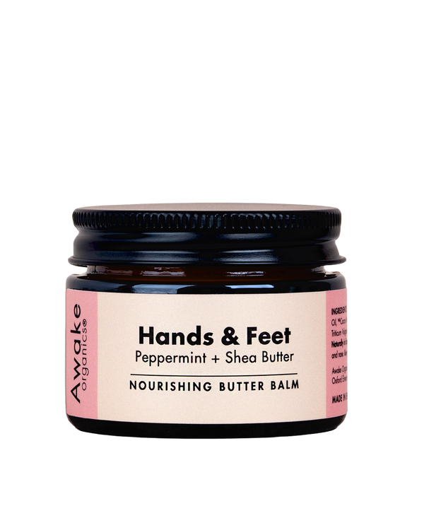 Awake Organics Hands and Feet Nourishing Butter Balm in jar, perfect hands balm for hydration