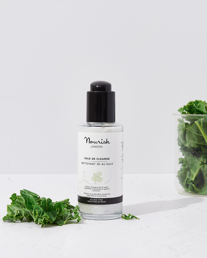 Kale Cleanser 3D with kale leaves