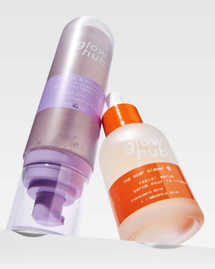 Glow Hub Jelly Face Cleanser and Facial Serum skincare products